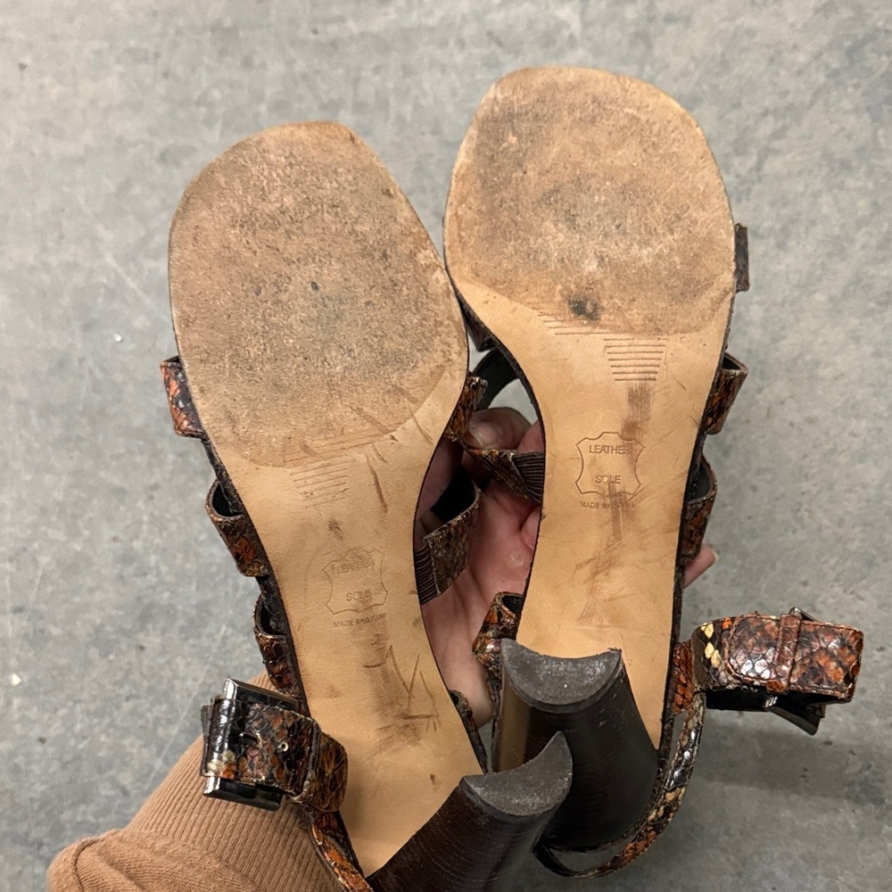 Stuart Weitzman Snakeskin Pattern Sandals - image 4